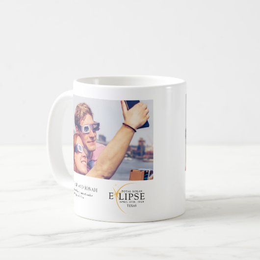 Mug 2024 Cadeaux photo total Éclipse solaire Couples (Devant gauche)