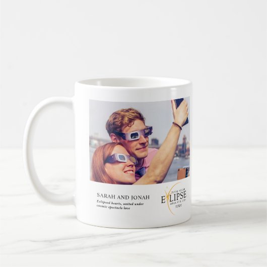 Mug 2024 Cadeaux photo total Éclipse solaire Couples (Gauche)