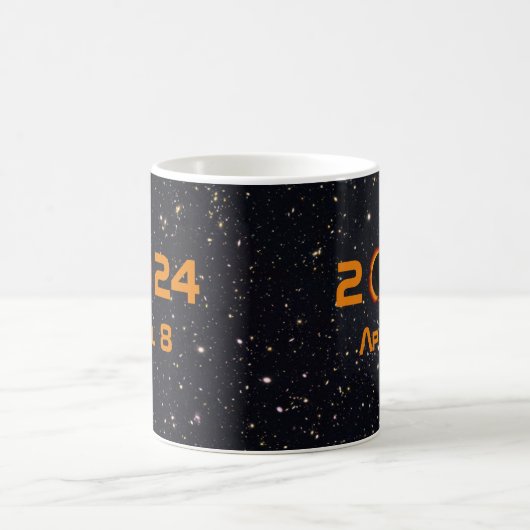 Mug 2024 Éclipse solaire totale Date Ciel étoilé (Centre)