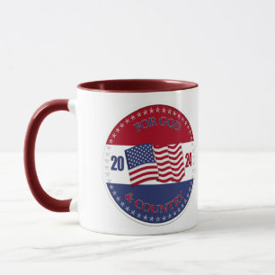 Mug 2024 For God and Country with USA Flag