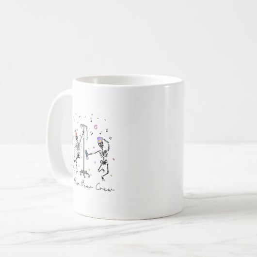 Mug 2024 New Year Crew Skeleton Dancing Funny Nurse Ic (Devant gauche)