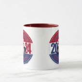 Mug 2024 Rouge et Bleu Votre Vote Compte Oncle Sam (Centre)