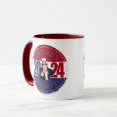 Mug 2024 Rouge et Bleu Votre Vote Compte Oncle Sam (Devant gauche)