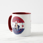 Mug 2024 Rouge Liberté, Égalité, Justice Bleue (Devant gauche)