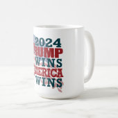 Mug 2024 Trump gagne - l'Amérique gagne (Devant droit)