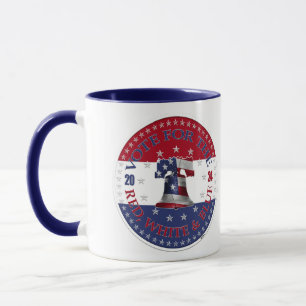 Mug 2024 Vote pour la Cloche de la Liberté rouge, blan