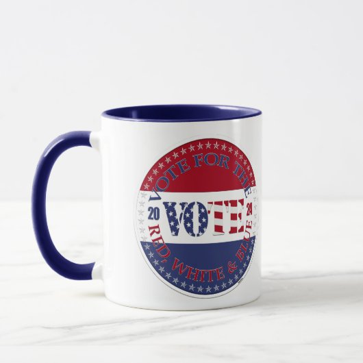 Mug 2024 Vote Pour Le Drapeau Rouge, Bleu Blanc États- (Gauche)