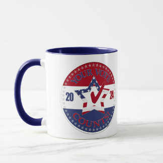 Mug 2024 Votre Vote Compte Étoile Coche