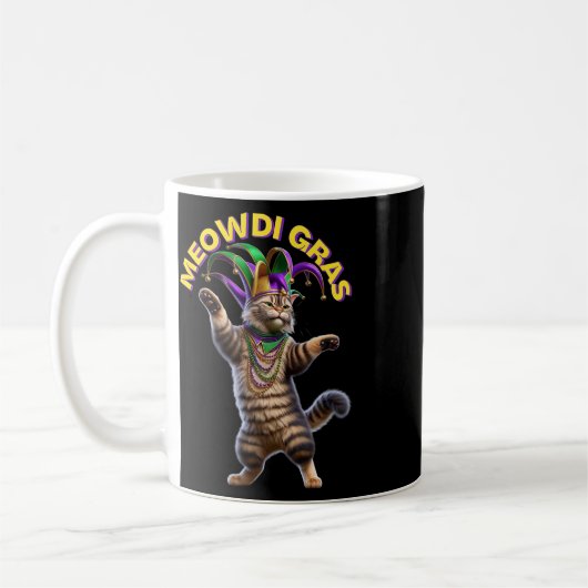 Mug 2025 Matching Mens Womans Funny Meowdi Gras Chat M (Gauche)