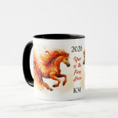 Mug 2026 Année du Cheval de Feu Chinois 2 (Devant gauche)