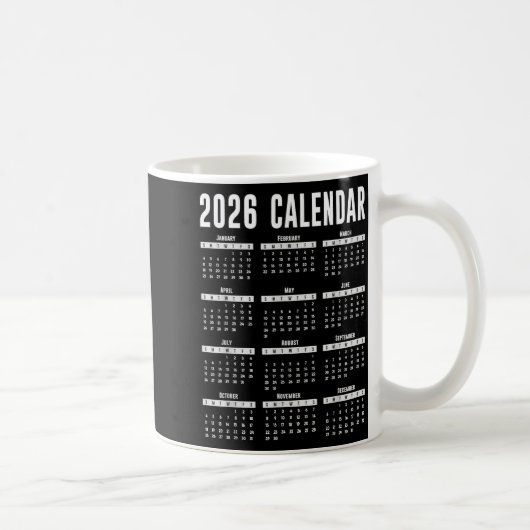 Mug 2026 Calendar Shirt 26 Calendar 2026 (Droite)