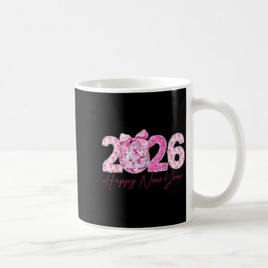 Mug 2026 Happy New Year Bow Patch Disco Ball  (Droite)