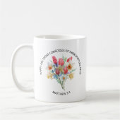 Mug 2026 JW Texte de l'année Matthieu 5v3 Fleurs de pr (Gauche)
