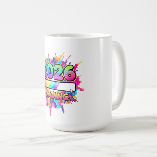 Mug 2026 Loading... Progress Bar Sticker (Devant droit)