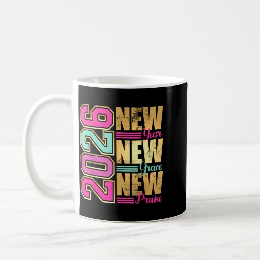 Mug 2026 New Year New Grace New Praise Retro Nge Desig (Gauche)