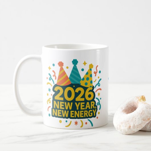 Mug 2026 Party Hat Fun (Avec donut)
