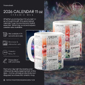 Mug 2026 Personnalisé 11 oz. Boue en céramique Calendr