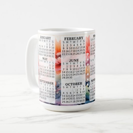 Mug 2026 Personnalisé 15 oz. Boue en céramique Calendr (Devant gauche)