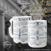 Mug 2026 Personnalisé 15 oz. Boue en céramique Calendr