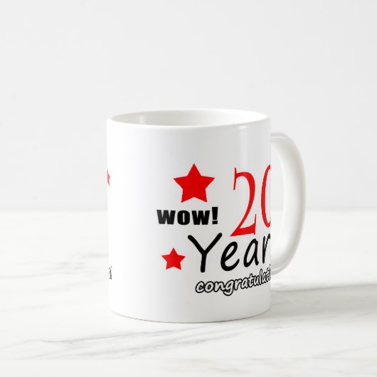 Mug 20 ans d'anniversaire (Devant droit)
