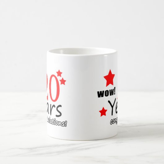 Mug 20 ans d'anniversaire (Centre)