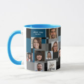 Mug 20 Photos Blue Modern Love You Papa Grand-père (Gauche)