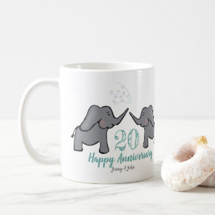 Mug 20e anniversaire de la chine mariage éléphant mign