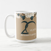 Mug 20e anniversaire du Mariage de fleurs rustiques (Gauche)