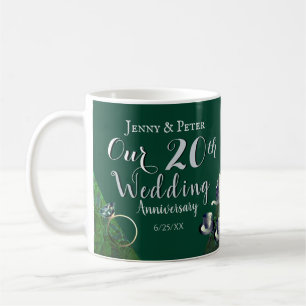 Mug 20e anniversaire Mariage de Porcelaine d'Emeraude