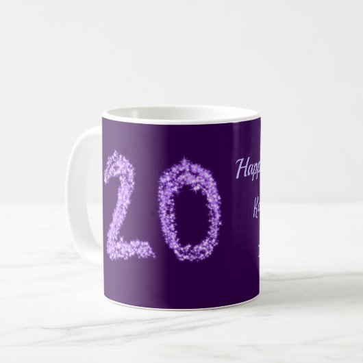 Mug 20e heureux anniversaire ajouter nom du couple dat (Devant gauche)