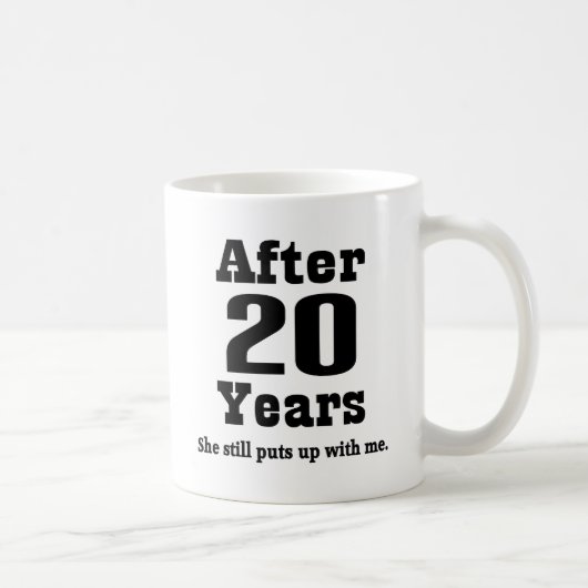 Mug 20ème Anniversaire (drôle) (Droite)