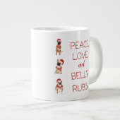 Mug 20oz Peace, Love, & Belly Rubs (Devant droit)