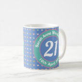 Mug 21 Ans. Anniversaire 21 ans (Devant droit)