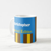 Mug 21 ans de folie nom bleu marron (Devant gauche)