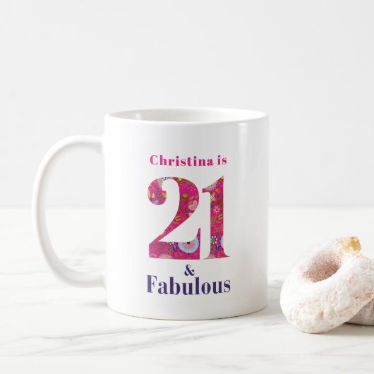 Mug 21 et Fabuleux cadeau de 21e anniversaire (Avec donut)