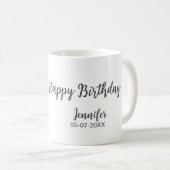 Mug 21e anniversaire ajouter nom date année noire modè (Devant droit)
