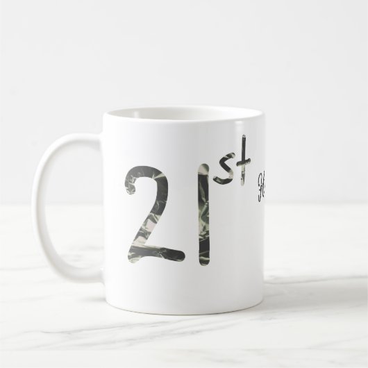 Mug 21e anniversaire ajouter nom date année noire modè (Gauche)