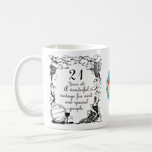 Mug 21e anniversaire Personnalisation du vin Vintage d