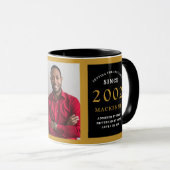 Mug 21st Birthday 2002 Black Gold Ajouter Nom Photo (Devant droit)