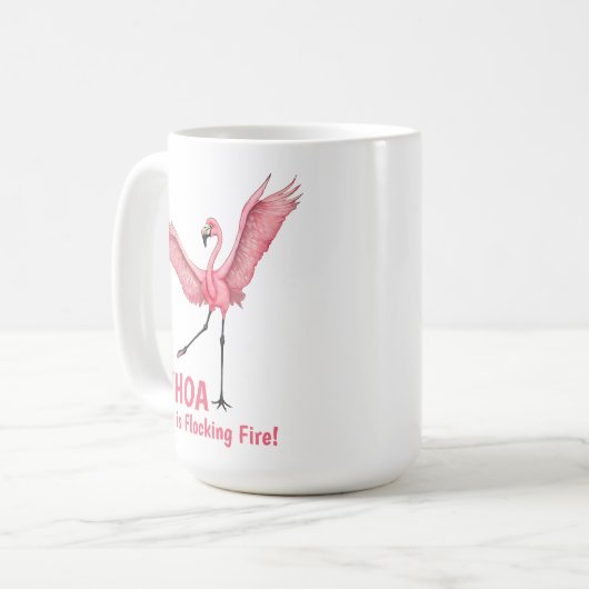 Mug 21st Birthday Flocking Fire Flamingo (Devant gauche)