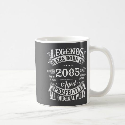 Mug 21st Birthday Gift Legend Born In 2005 21 For Year (Droite)