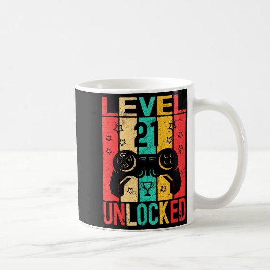 Mug 21st Birthday Level 21 Unlocked Gamer Funny Birthd (Droite)