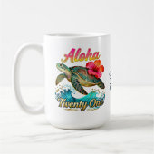 Mug 21st Birthday Personalized Tropical Sea Turtle (Gauche)