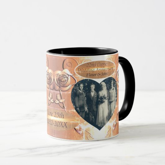 Mug 22e/7e anniversaire du Mariage de cuivre (Devant droit)