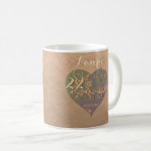 Mug 22e anniversaire de Mariage Rose de coeur coppery (Devant droit)