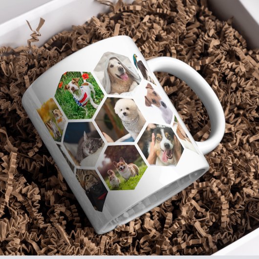 Mug 23 Pet Photo Collage - Classic Hexagon Shape Giant