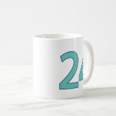 Mug 24 Heures - Conception de chameaux (bleu/Turquoise (Devant droit)