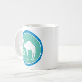 Mug 24 Heures - Design Chameau (Bleu/Turquoise) (Devant gauche)