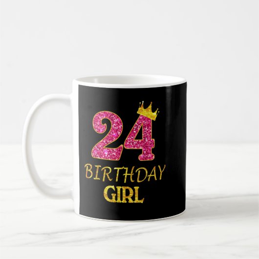 Mug 24e anniversaire fille princesse 24 ans 24e Gif (Gauche)
