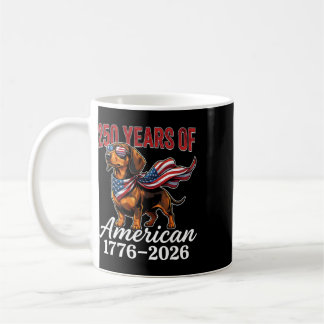 Mug 250 Ans 1776–2026 Drapeau Usa Teckel 4 Juillet